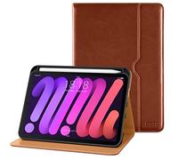 DTTO for iPad Mini 7th/6th Generation Case 8.3 Inch 2024/2021, Premium Leather Business Folio Stand Cover for iPad Mini 7 (A17 Pro) / Mini 6 with Pencil Holder-Multiple Viewing Angles, Brown