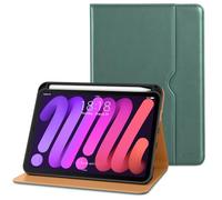 DTTO for iPad Mini 7th (A17 Pro) 2024/iPad Mini 6th Generation Case 2021 8.3 Inch, Premium Leather Business Folio Stand Cover for Mini 7/6 with Pencil Holder-Multiple Viewing Angles, Midnight Green