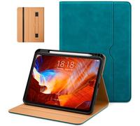 DTTO for iPad Pro 11 inch Case (M4) 2024, Premium Leather Business Folio Stand Cover with Pencil Holder - Auto Wake/Sleep and Multiple Viewing Angles, Teal