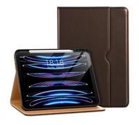 DTTO for iPad Pro 12.9 6th / 5th / 4th / 3rd Generation Case 2022/2021/2020/2018, Leather Folio Stand Cover with Built-in Apple Pencil Holder -Auto Wake/Sleep and Multi Viewing Angles, Dark Brown