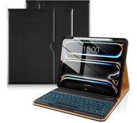 DTTO for iPad Pro 13 Inch Case 2024 with Keyboard (M4), 7 Colors Backlit Wireless Detachable Keyboard Premium Leather Folio Cover with Pencil Holder & Pocket, Black
