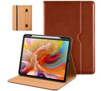 DTTO for iPad Pro 13 inch Case (M4) 2024, Premium Leather Business Folio Stand Cover with Pencil Holder - Auto Wake/Sleep and Multiple Viewing Angles, Built in Hand Strap & Pocket, Brown