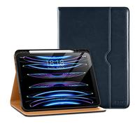 DTTO iPad Pro 12.9 6th / 5th / 4th / 3rd Generation Case 2022/2021/2020/2018, Premium Leather Folio Stand Cover with Built-in Apple Pencil Holder -Auto Wake/Sleep and Multi Viewing Angles,Blue
