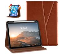 DTTO Rotating Case for iPad Air 11 Inch M4 / M3 / M2 (2026/2025/2024), iPad Air 5th/4th Generation (2022/2020), 360 Degree Rotating Premium Leather Folio Stand Case with Pencil Holder, Brown