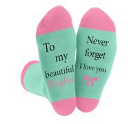 DTUIEUI Daughter Gifts from Mum - Christmas Daughter Gift,Daughters Graduation Birthday Valentines Mothers Day Inspiration Gifts for Daughters Adult from Dad,Novelty Socks Present for Daughters Gift