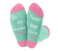 DTUIEUI Daughter Gifts from Mum - Christmas Daughter Gift,Daughters Graduation Birthday Valentines Mothers Day Inspiration Gifts for Daughters Adult from Dad,Present for Daughters Novelty Socks Gift
