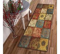 DTUQYX Runner Long Non-Slip Hallway Rug Kitchen 90 x 180 cm, Polyester Washable and Durable, Bedroom Pattern Carpet for Living Room, Office, Dining Room, Adjustable Carpet Runner, Sold by the Metre