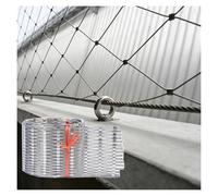 DTVEW 304 Stainless Steel Wire Rope Netting, Flexible Cable Wire Rope X-Type Mesh, 10cm/2mm Farm Football Field Protection Boundary Garden Netting(1.2x26m)