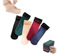 DTVKTZ 5 Pairs Autumn Winter Socks for Women, Thickened Winter Snow Socks, Self-Heating, Soft Cozy&Cold-Proof- snow socks (5PCS-A)