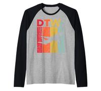 DTW Detroit Metropolitan Airport Raglan Baseball Tee