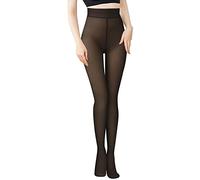 DTWAWA Black Fleece Lined Women Tights Thick Plus- Fake Translucent Warm Pantyhose Leggings Sheer Tights for Winter (XXL-XXXL)