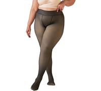 DTWAWA Coffee Fleece Lined Women Tights Thick- Fake Translucent Warm Pantyhose Leggings Sheer Tights for Winter (L-XL)