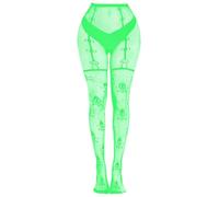 DTWAWA Glow in the Dark Skeleton Fishnets Stockings, High Waist Sexy Womens Tights for Party
