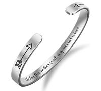 DTWAWA Quote Engraved Cuff Bracelets,She believed she could so she did,Mother's Day, Mom Daughters On Birthday