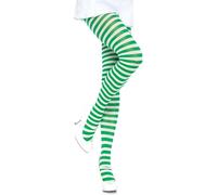 DTWAWA Women's Green White Striped Tights Pantyhose