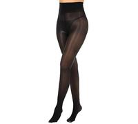 DTWAWA Womens Sexy Shiny Sheer Control Top Footed Tights Silk Stockings, Shimmery High Waist Pantyhose Plus Size - Black