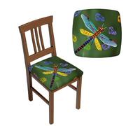DTXAEKSV Colorful Dragonfly Print Square Stool Covers Comfy Seat Covers Stretch Removable Washable Chair Slipcover for Wedding Living Dining Room Office Salon Kitchen One Size