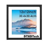 DTXDTech 12x12 inch Black Wooden Frame, 30.5x30.5 cm Square Picture Frame with Plexiglass, Wall-Mounted Display Frame, Perfect for Home Decor & Gifting, 1 Pack