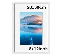DTXDTech 20x30 cm White Wooden Frame, 8x12 inch Picture Frame with Plexiglass, Wall-Mounted Poster Frame, Perfect for Home Decor & Gifting, 1 Pack