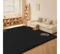 DTXDTech Luxury Shaggy Rugs for Living Room & Bedroom - Super Soft Anti-Slip Carpet, Fluffy Area Rug with Thick Pile, Rugs Living Room Non Shedding(160x120cm,Black)