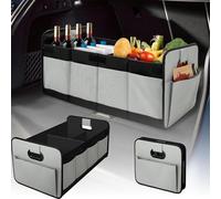 DTXFBH Car Boot Organiser for Opel Astra L ab 2022, Car Trunk Organizer Box Collapsible Multi-Compartment Sturdy Car Accessories Camping Tools,Grey