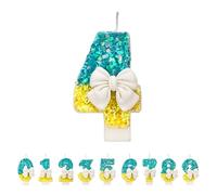 DTXLX Bow Number 4 Birthday Candles Cake Decoration