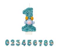 DTXLX Crab Number 1 Birthday Candles Cake Decoration | Blue, 1st, for, Handmade, Glitter, Shiny, Happy, Topper, Themed, Parties