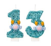DTXLX Crab Number 13 Birthday Candles Cake Decoration | Blue, 13st, for, Handmade, Glitter, Shiny, Happy, Topper, Themed, Parties