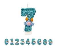 DTXLX Crab Number 7 Birthday Candles Cake Decoration | Blue, 7st, for, Handmade, Glitter, Shiny, Happy, Topper, Themed, Parties