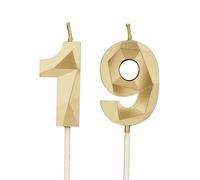 DTXLX Gold Number 19 Birthday Candles Cake Decoration | 19th, Happy, Toppers, for, Parties, Weddings, Company, Anniversaries