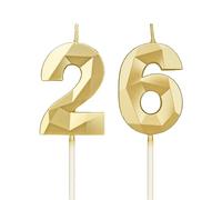 DTXLX Gold Number 26 Birthday Candles Cake Decoration