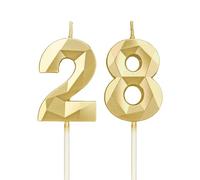 DTXLX Gold Number 28 Birthday Candles Cake Decoration