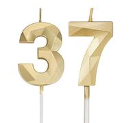 DTXLX Gold Number 37 Birthday Candles Cake Decoration