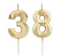 DTXLX Gold Number 38 Birthday Candles Cake Decoration