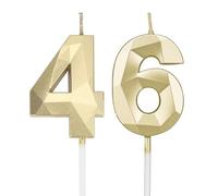 DTXLX Gold Number 46 Birthday Candles Cake Decoration