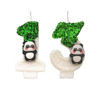 DTXLX Panda Number 13 Birthday Candles Cake Decoration | Green, White, 13st, for, Handmade, Glitter, Shiny, Happy, Topper, Themed, Parties