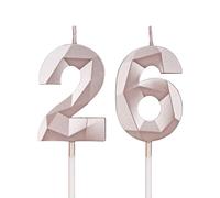DTXLX Rose Gold Number 26 Birthday Candles Cake Decoration