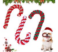 DTXYBC Pack of 3 Dog Toys Candy Cane, Dog Toy Christmas Candy Canes Rope, Christmas Dog Pets Chew, Christmas Dog Toy for Dog Interactive, Gift Christmas