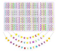 DTYDECLE 1400pcs Colorful Letter Beads Kits, A to Z Acrylic Round Spacer Alphabet Beads Heart Star Threading Bead for Bracelets Necklaces DIY Jewelry Making