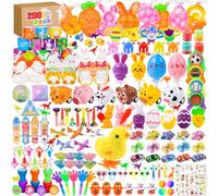 DTYDECLE 199pcs Easter Party Bag Fillers, Easter bulk Party Favors Toys Easter Rabbit Chicken tattoo stickers Pull Back Cars Egg Supplies Present for Basket Stuffers Party Favors Egg Hunt for Kids