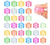 DTYDECLE 30PCS Mini Ice Cube Squeeze Toys, Colorful Elastic Small Squishy Cubes Jelly Ice Stress Relief Sensory Fidget Cubes for Relaxation and Anxiety Relief (Random Colors)