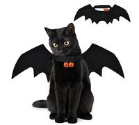 DTYDECLE Pet Bat Wings, Cute Cat Halloween Bat Wings Adjustable Pet Costumes with Pumpkin Bells for Halloween Puppy Kitten Cosplay Party