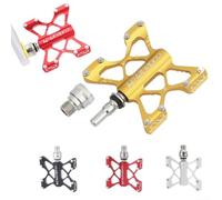 DU Bearing Quick Release Pedals Made of Aluminum Alloy for Smooth Cycling Experience (gold)