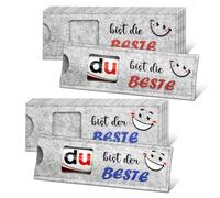 Du bist die / der Beste - Felt Sleeves for Chocolate without Chocolate - Small Gifts to Thank You, Praise & Motivate for Colleagues, Friends, Family (Du bist die Beste + Du bist der Beste 10 Pieces