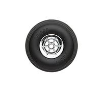 DU-BRO RC Airplane Wheels, 57.15 mm Diameter - Low Bounce RC Wheel for Airplane RC Plane Kit, with 6-Spoke Chrome Wheel Hub, RC Plane Tires for Grass and Paved Runways, Available in 8 Wheel Sizes