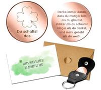 Du Schaffst Das Glücksbringer Keyring, 2024 Abitur Gifts, School Cone Girl Gift, Exam Positive Courage Recovery Gift for Men, Women (Pink)