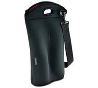 DuVino Deuce Neoprene Insulated Carry Bag for 2 Bottles with Zip and Shoulder Strap, Black, Modern, Black, Modern