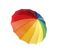 DUA Deluxe Large Gents Ladies Golf Walking Umbrella Rainbow