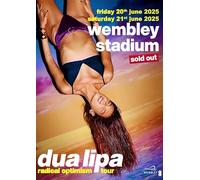 Dua-Lipa Wembley 2025 A4 Print Poster Wall Art Home Decor Album Gift Present Photo Living Room Dining Room Bedroom Unframed Concert Tour Gig Live Show Music Arena
