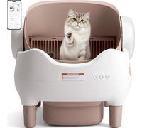 Duabes Automatic Litter Box: Self Cleaning Cat Litter Box with APP Control - Odor-Free Waste Disposal Includes Trash Bags, Large Waste Bin, Open-Top, for Multiple Cats